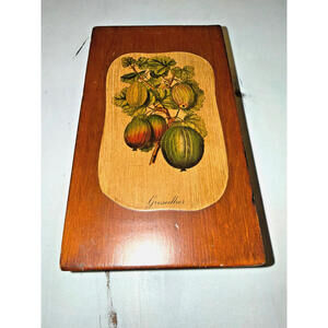 Vintage Wooden Fruit Art recipe box/trinket box; Handmade
